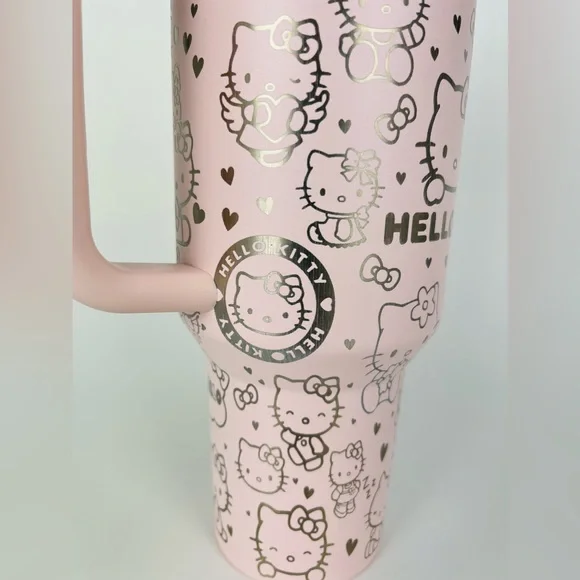 Stanley 40oz Tumbler Pink Bloom Hello Kitty Engraved - Picture 7 of 8
